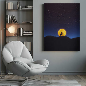 Tablou canvas „The Rider and the Moon” de Taudalpoi