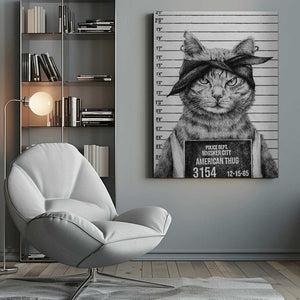 Tablou canvas „Cat In A Police Lineup” de Mike Koubou