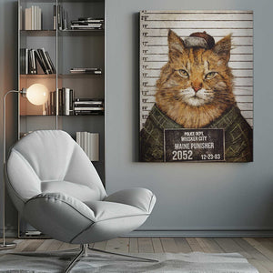 Tablou canvas „Cat In A Police Lineup” de Mike Koubou