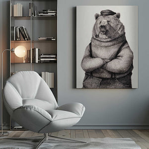 Tablou canvas „Bear In Vintage Attire” de Mike Koubou