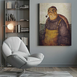 Tablou canvas „Vintage Stylish Turtle” de Mike Koubou