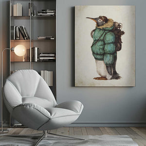 Tablou canvas „Penguin Adventurer” de Mike Koubou