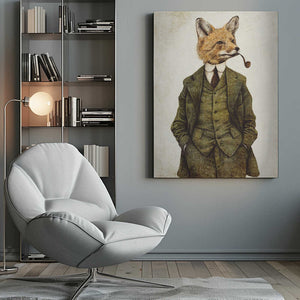 Tablou canvas „The Vintage Stylish Fox” de Mike Koubou
