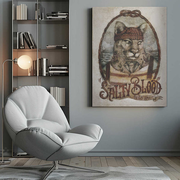 Tablou canvas „Oceanic Feline” de Mike Koubou