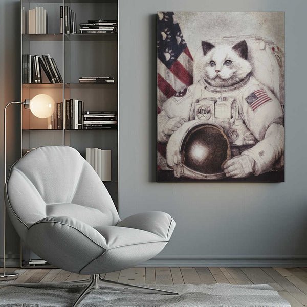 Tablou canvas „Meow Out of Space” de Mike Koubou