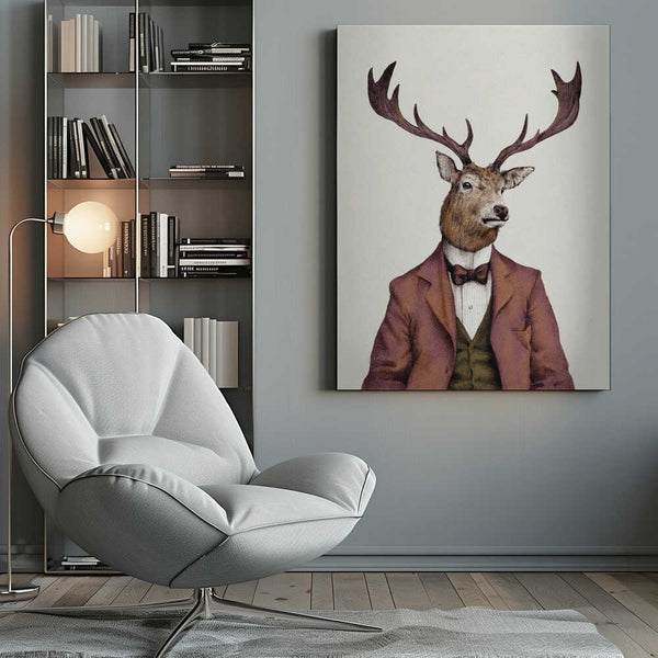 Tablou canvas „A deer With Human Attire—wearing” de Mike Koubou