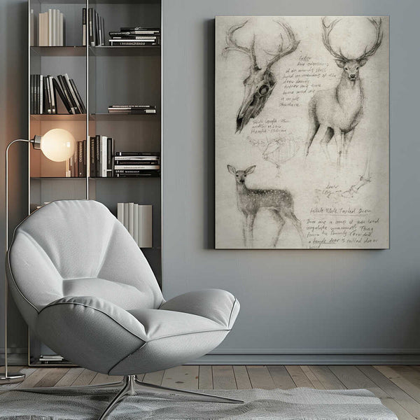 Tablou canvas „Anatomical Drawings Of Deer” de Mike Koubou