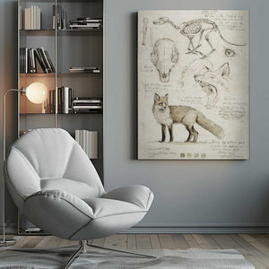Tablou canvas „Fox Anatomy Illustration” de Mike Koubou