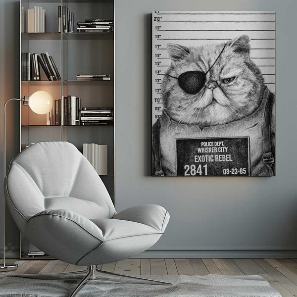 Tablou canvas „Cat With An Eye Patch” de Mike Koubou
