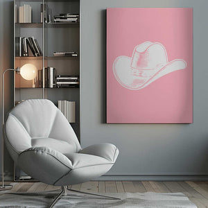Tablou canvas „Pink Cowboy Hat” de Jolly and Dash