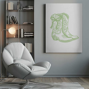 Tablou canvas „Floral Cowboy Boots” de Jolly and Dash