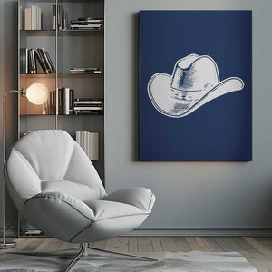 Tablou canvas „Navy Blue Cowboy Hat” de Jolly and Dash