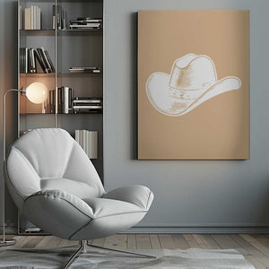 Tablou canvas „Neutral Cowboy Hat” de Jolly and Dash