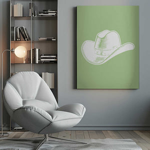 Tablou canvas „Sage Green Cowboy Hat” de Jolly and Dash