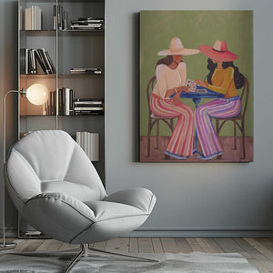 Tablou canvas „Cowgirls playing cards” de Caroline Bonne Müller