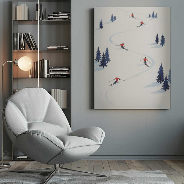 Tablou canvas „Five Skiers” de Andreas Magnusson