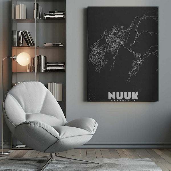 Tablou canvas „Nuuk Greenland Vintage Map” de Nicholas