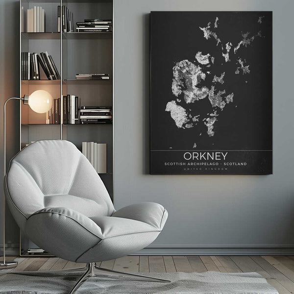 Tablou canvas „Orkney Scottish Archipelago Scotland Map” de Nicholas