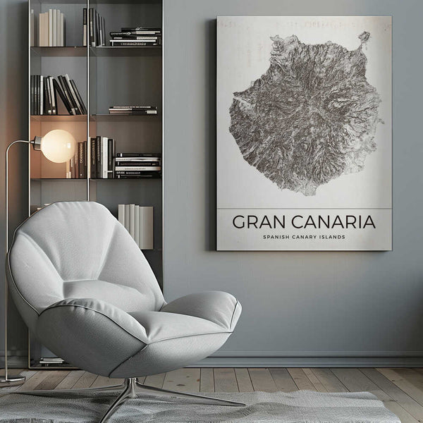 Tablou canvas „Gran Canaria Vintage Map” de Nicholas