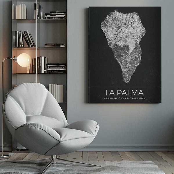 Tablou canvas „La Palma Spanish Canary Islands Map” de Nicholas