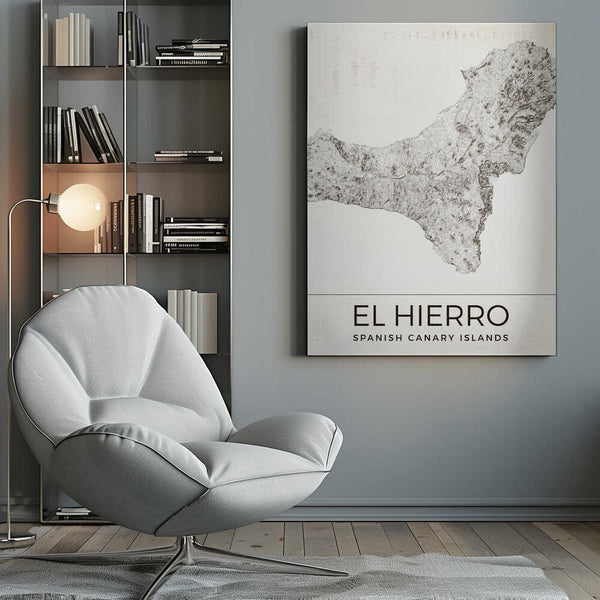 Tablou canvas „El Hierro Spanish Canary Islands Map” de Nicholas
