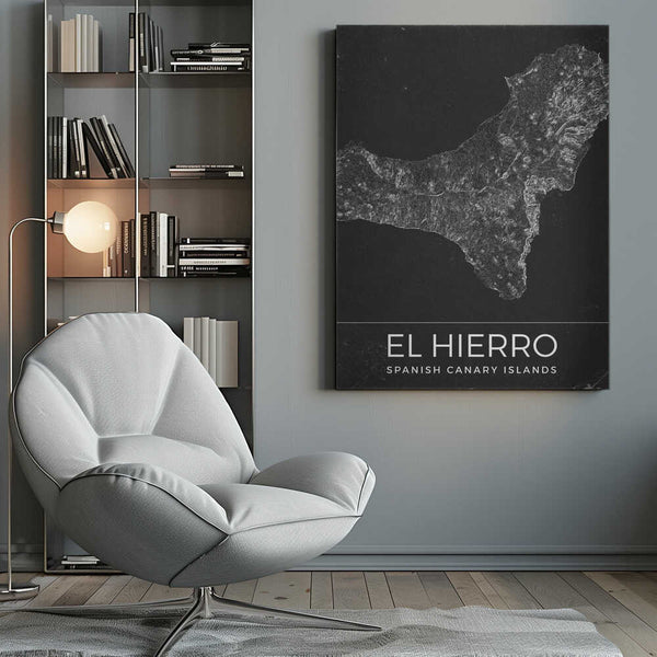 Tablou canvas „El Hierro Spanish Canary Islands Map” de Nicholas
