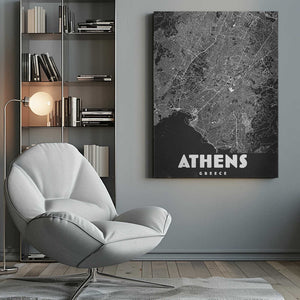 Tablou canvas „Athens Greece vintage travel map” de Nicholas