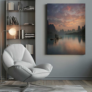 Tablou canvas „Li River Sunrise” de Yan Zhang