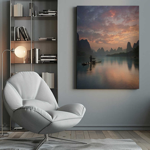 Tablou canvas „Li River Sunrise” de Yan Zhang