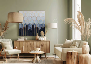 Tablou canvas „Soft Blue Hexagons” de Elisabeth Fredriksson