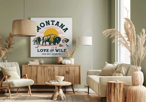 Tablou canvas „Montana Buffalo Art: Love The Wild” de The Whiskey Ginger