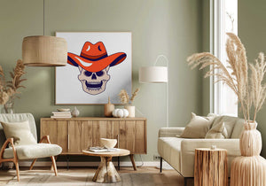 Tablou canvas „Cowboy Skull Icon” de Marika Barsrsind