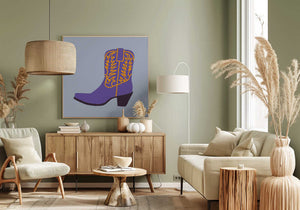 Tablou canvas „Purple Cowgirl Boot” de Anyone Can Yeehaw