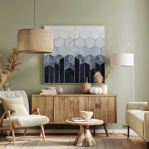 Tablou canvas „Soft Blue Hexagons” de Elisabeth Fredriksson