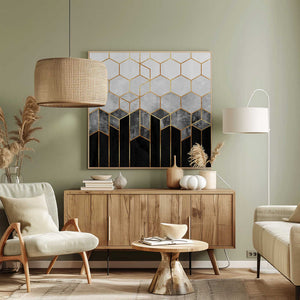 Tablou canvas „Charcoal Hexagons” de Elisabeth Fredriksson