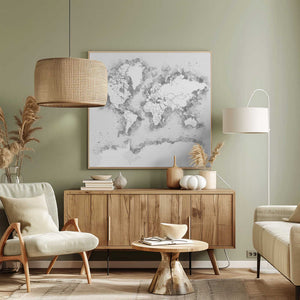 Tablou canvas „Louiss world map silhouette” de Rosana Laiz Blursbyai