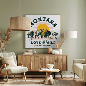 Tablou canvas „Montana Buffalo Art: Love The Wild” de The Whiskey Ginger