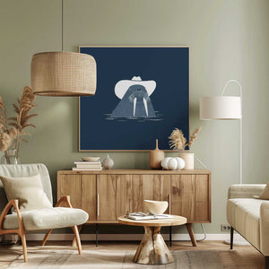 Tablou canvas „Hank The Cowboy Walrus” de Anyone Can Yeehaw