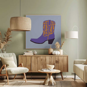 Tablou canvas „Purple Cowgirl Boot” de Anyone Can Yeehaw