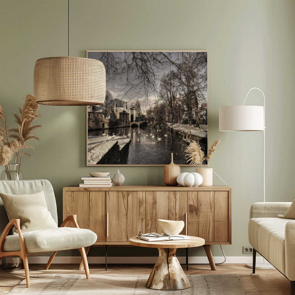 Tablou canvas „Bruges in Christmas dress” de Yvette Depaepe