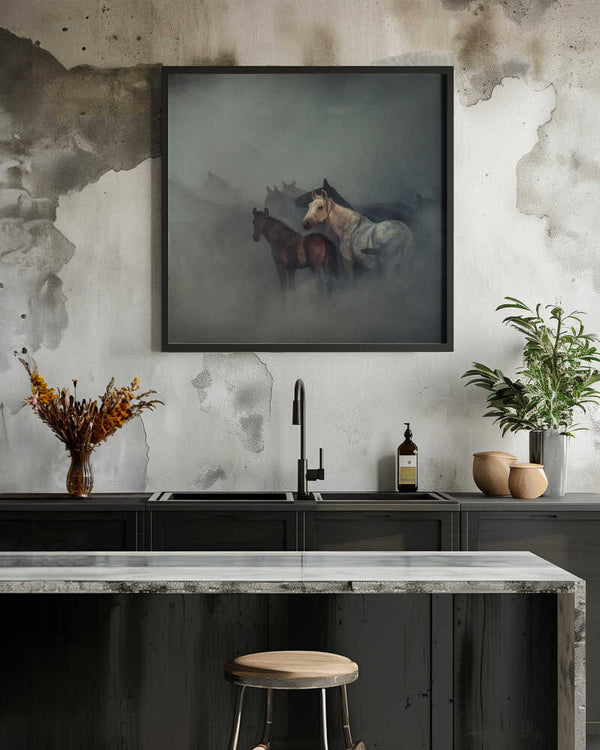 Tablou înramat „The lost horses” de Hüseyin Taşkın