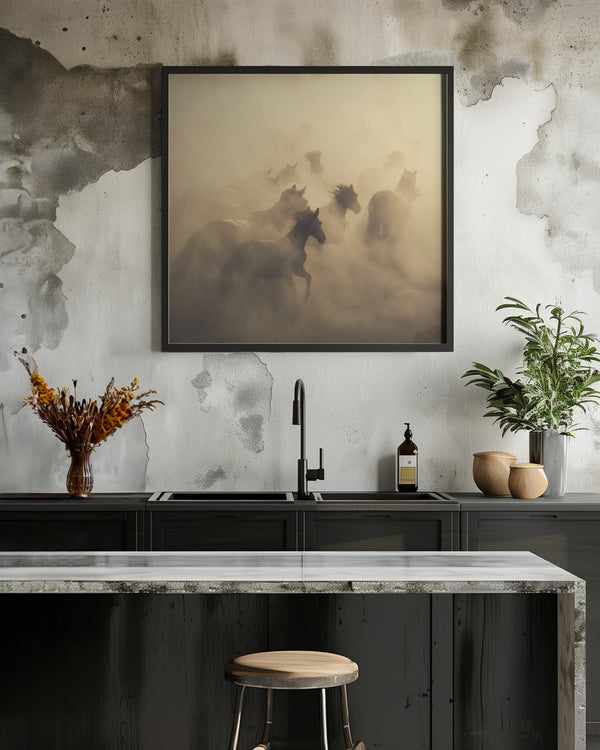 Tablou înramat „migration of horses” de Hüseyin Taşkın