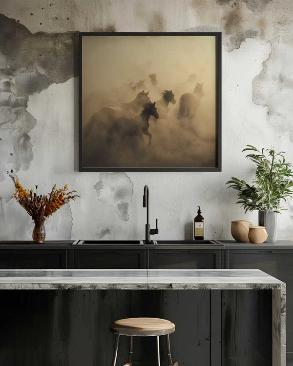 Tablou înramat „migration of horses” de Hüseyin Taşkın