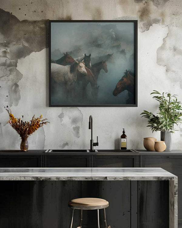 Tablou înramat „lost horses” de Hüseyin Taşkın