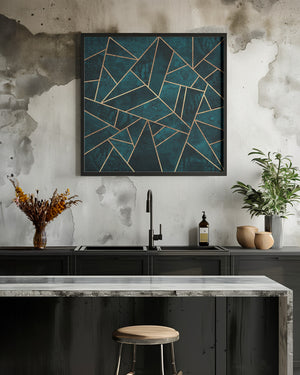 Tablou înramat „Deep Teal Stone” de Elisabeth Fredriksson