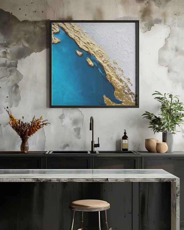 Tablou înramat „Frozen Golden Ocean 2” de Alyson Storms