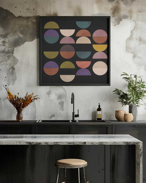 Tablou înramat „Mid Circles Terracotta Blck1” de Ana Rut Bre