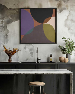 Tablou înramat „Mid Circles Terracotta Blck2” de Ana Rut Bre