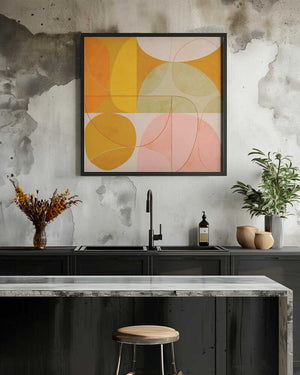 Tablou înramat „Mid Century Curry Yellow Blush Spring2” de Ana Rut Bre
