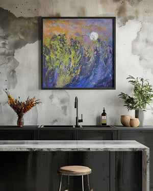 Tablou înramat „Marsh Moon Rise” de Dorothy Fagan